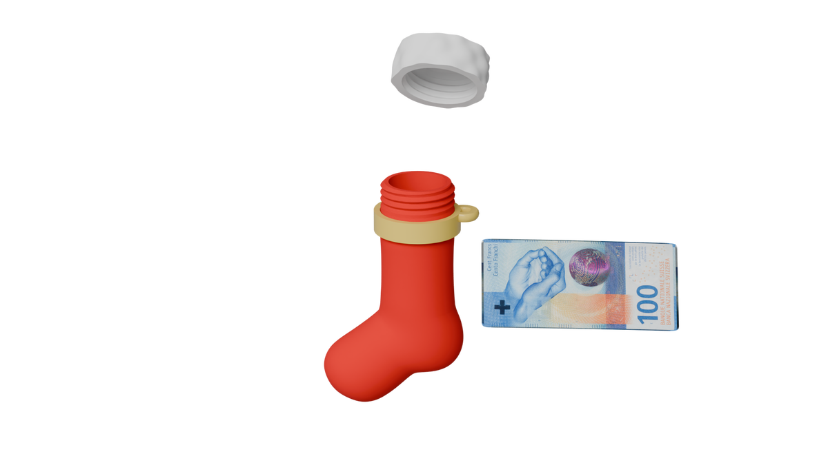 Santa Schuh – Geldgeschenk für den Weihnachtsbaum