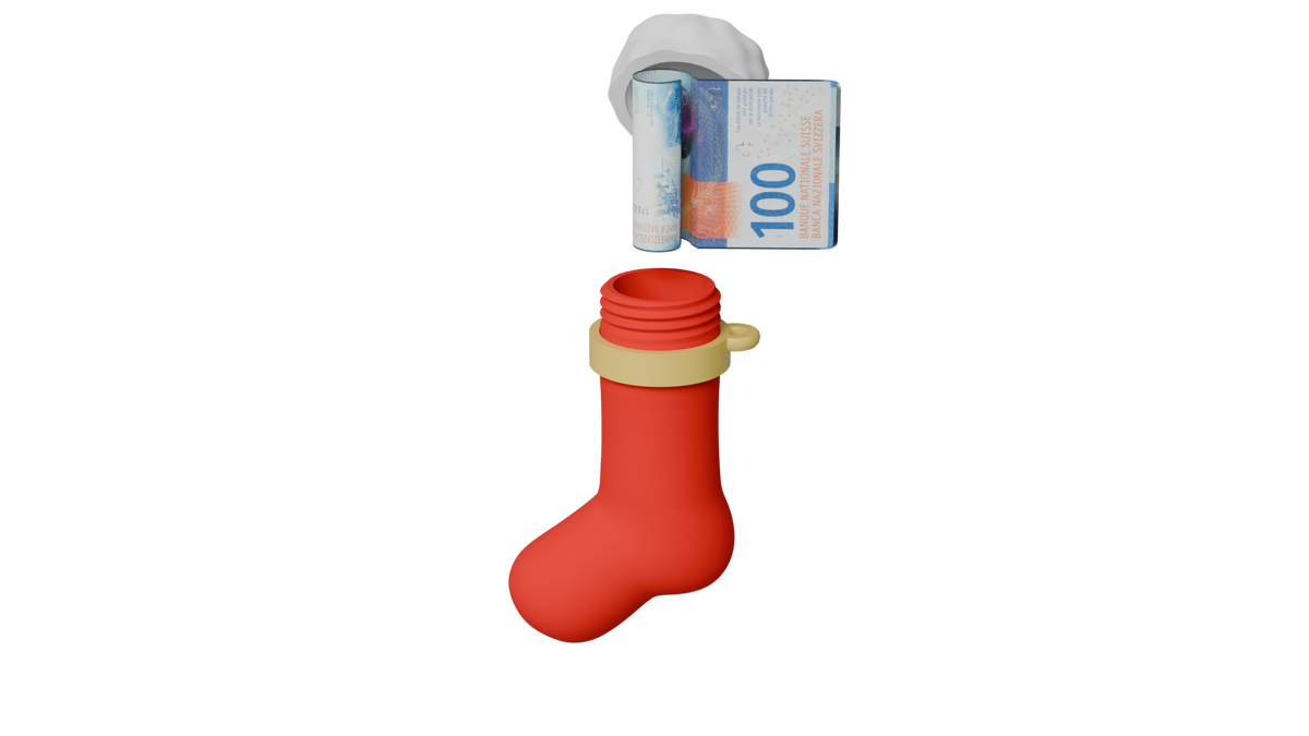 Santa Schuh – Geldgeschenk für den Weihnachtsbaum