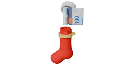 Santa Schuh – Geldgeschenk für den Weihnachtsbaum